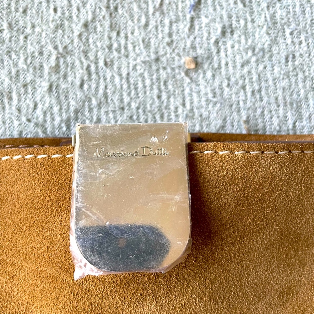 Massimo Dutti Suede Camel Hobo Bag